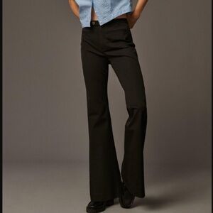 NWT - Anthropologie Maeve Gold Button Stretch Bootcut Pants - size 12